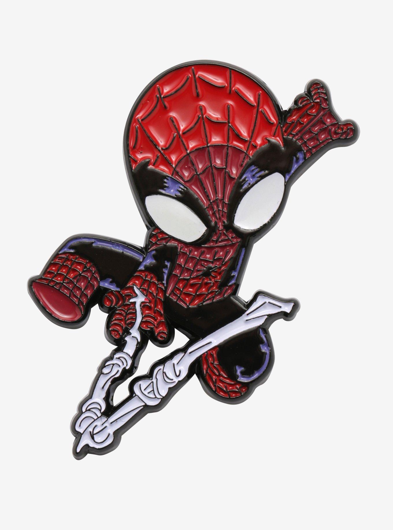 Marvel Spider-Man Web-Slinging Enamel Pin | Hot Topic