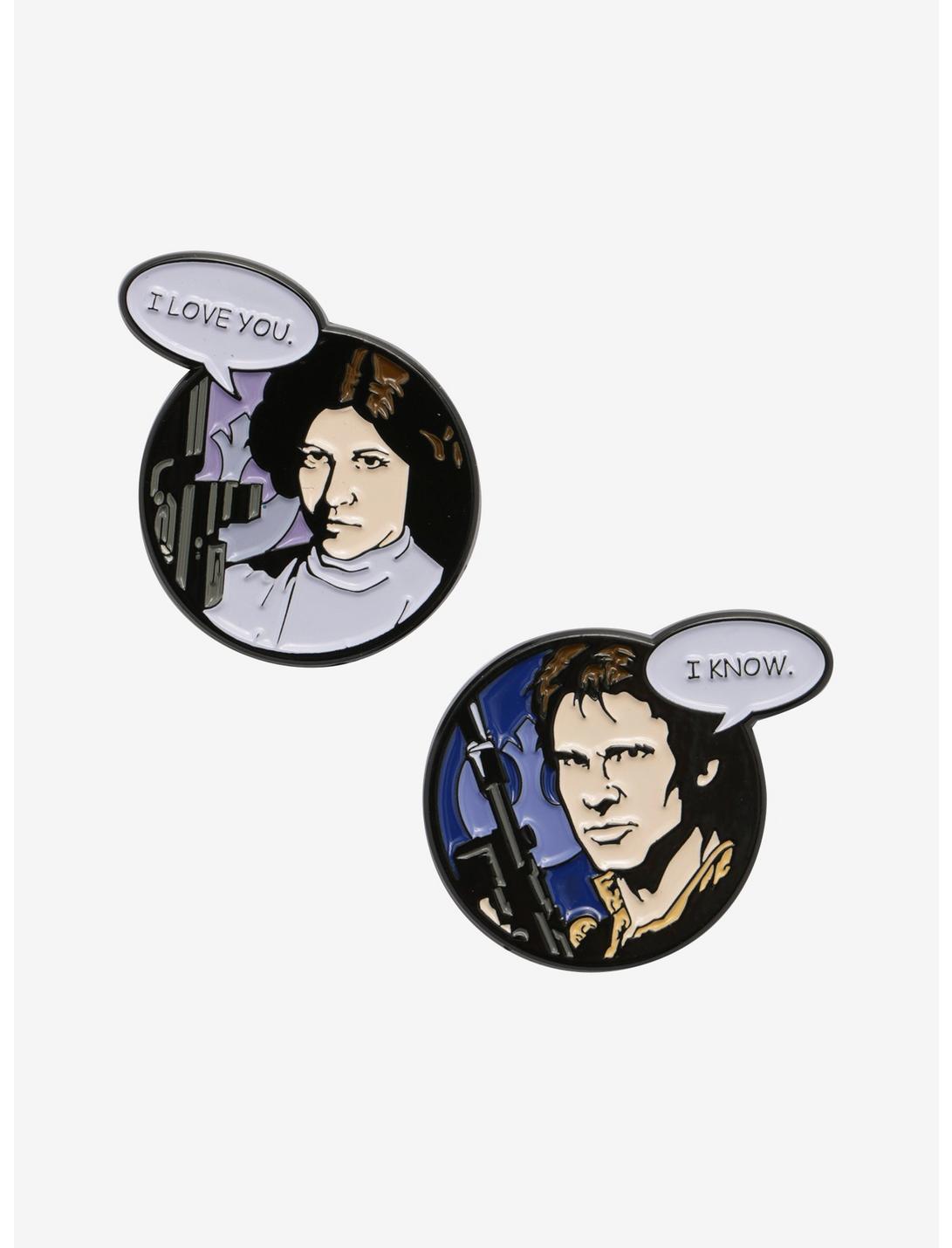 Star Wars Leia Han Solo I Love You I Know Enamel Pin Set, , hi-res