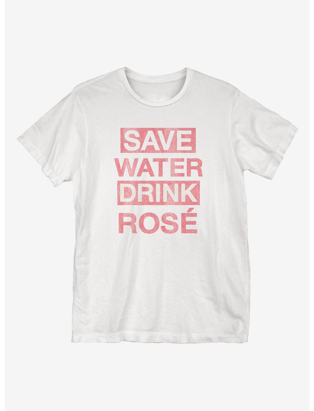 Save Water Drink Rose T-Shirt, WHITE, hi-res