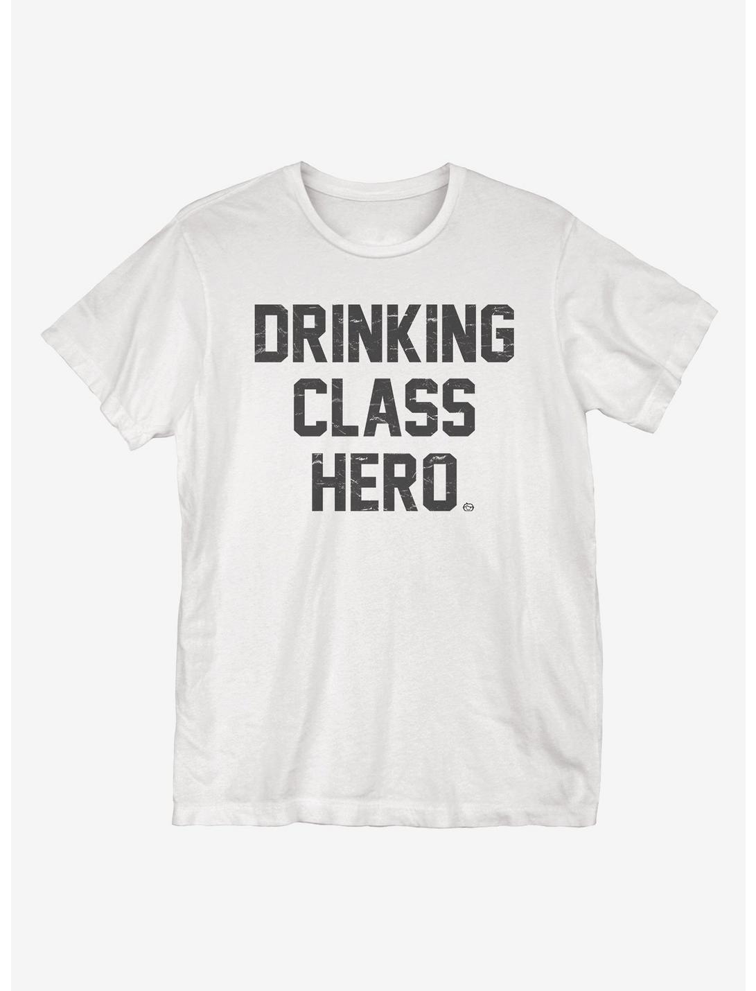 Plus Size Drinking Class Hero T-Shirt, WHITE, hi-res