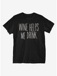 Wine Helps Me Drink T-Shirt, BLACK, hi-res