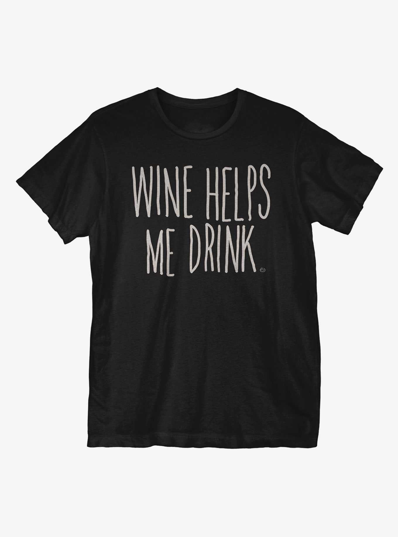 Wine Helps Me Drink T-Shirt, , hi-res