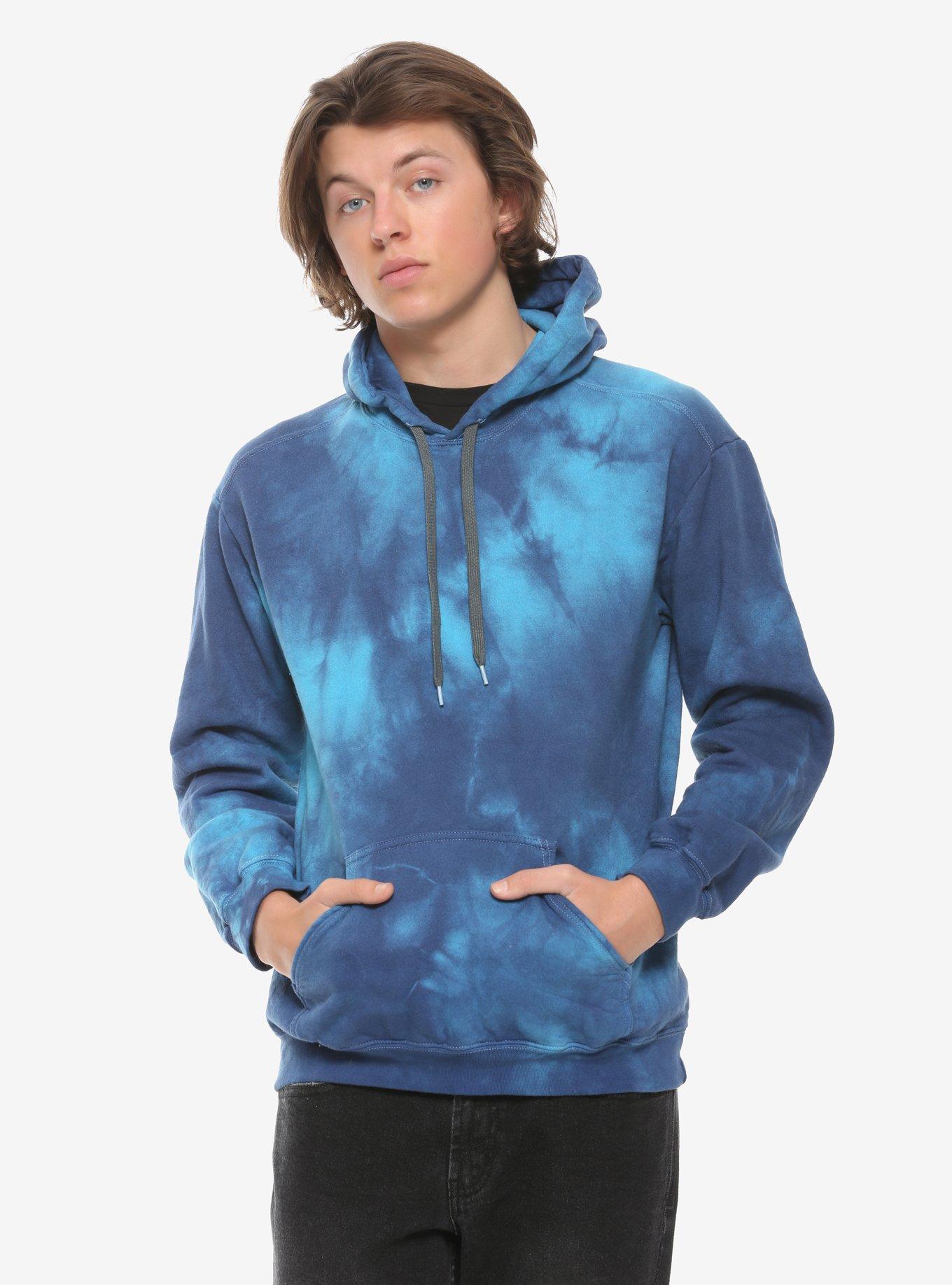Blue Tie-Dye Hoodie, BLUE  PURPLE, hi-res