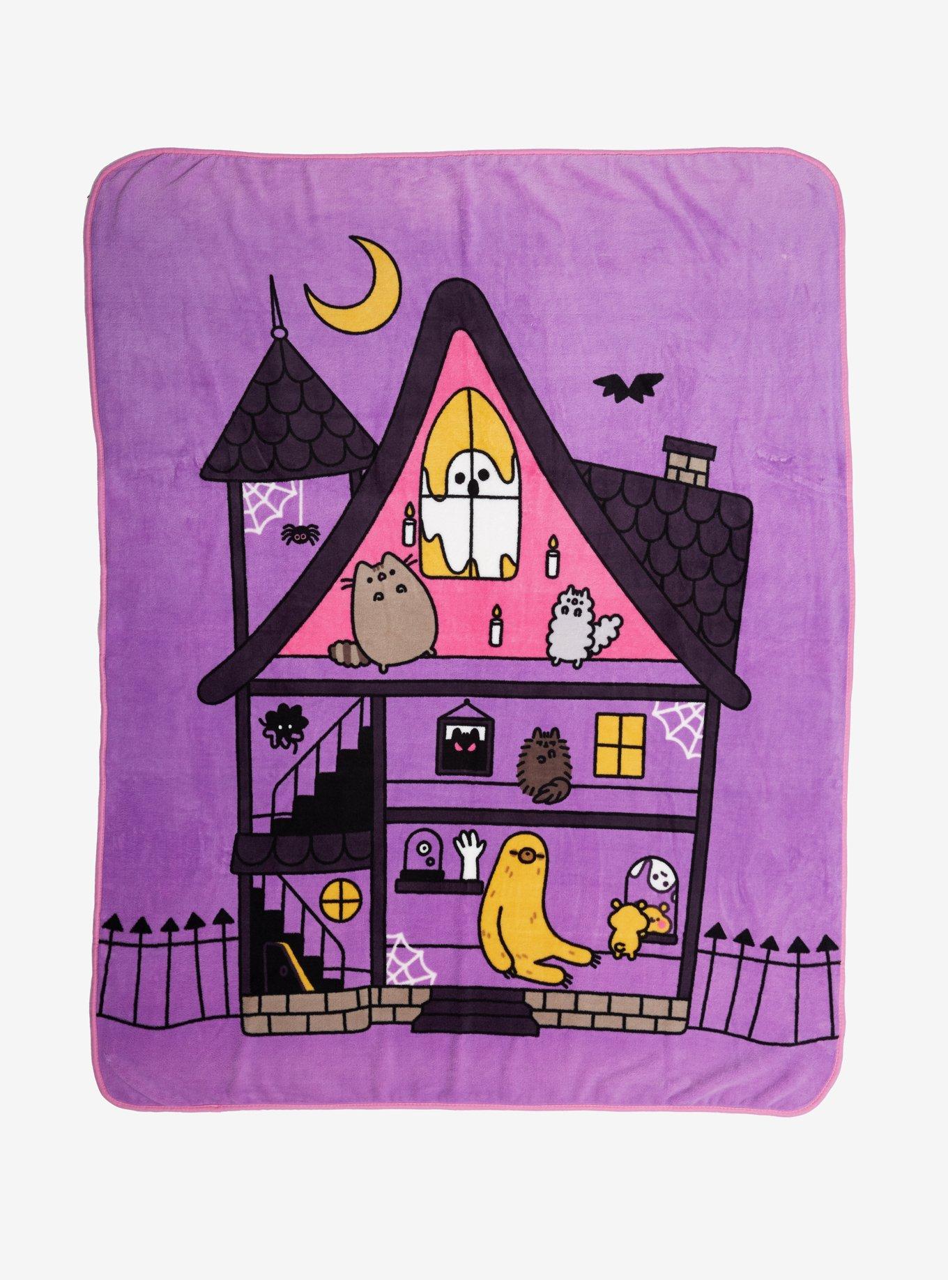 Pusheen Halloween House Plush Throw Blanket