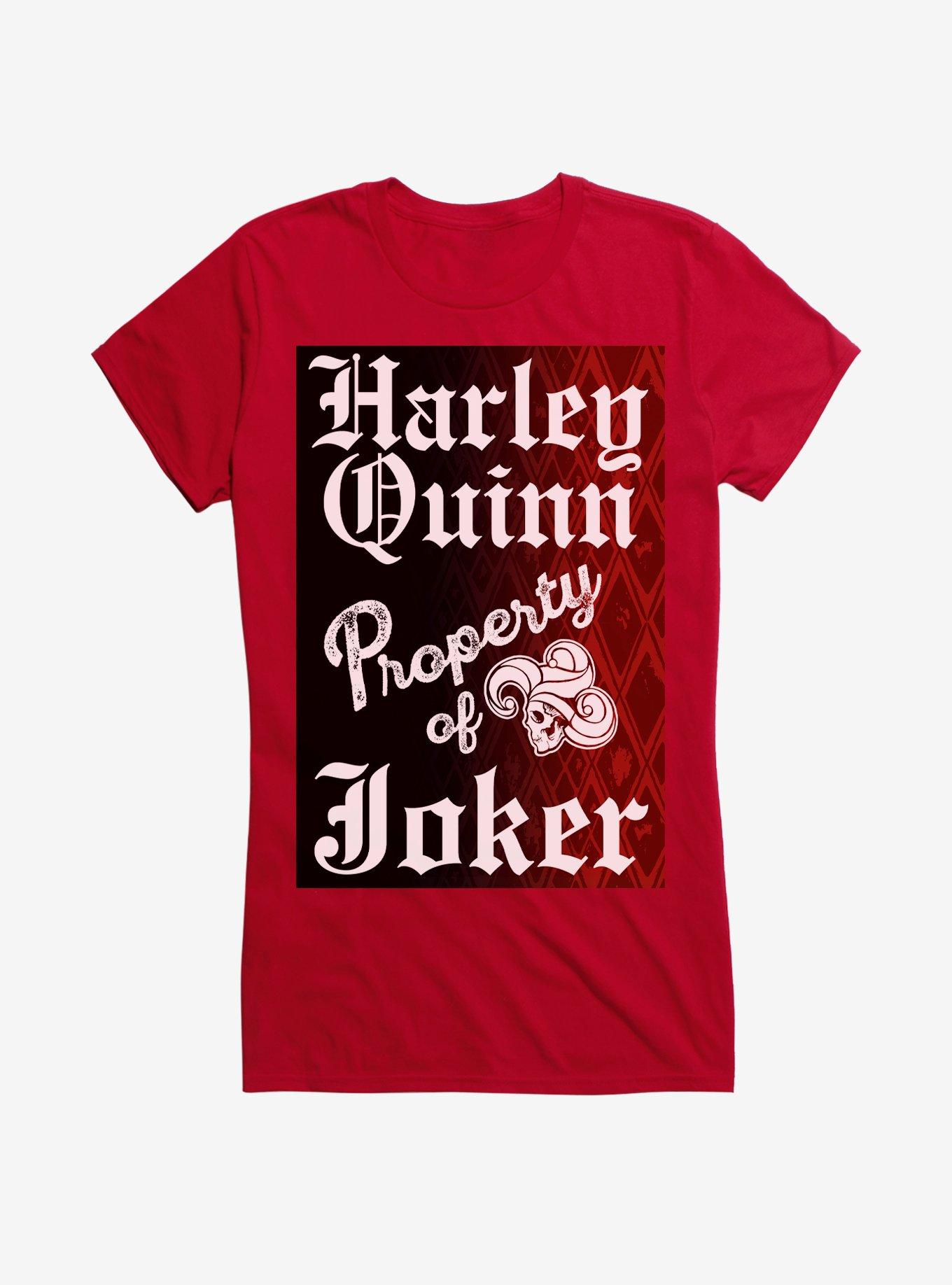 DC Comics Suicide Squad Harley Quinn Property of Joker Girls T-Shirt, RED, hi-res
