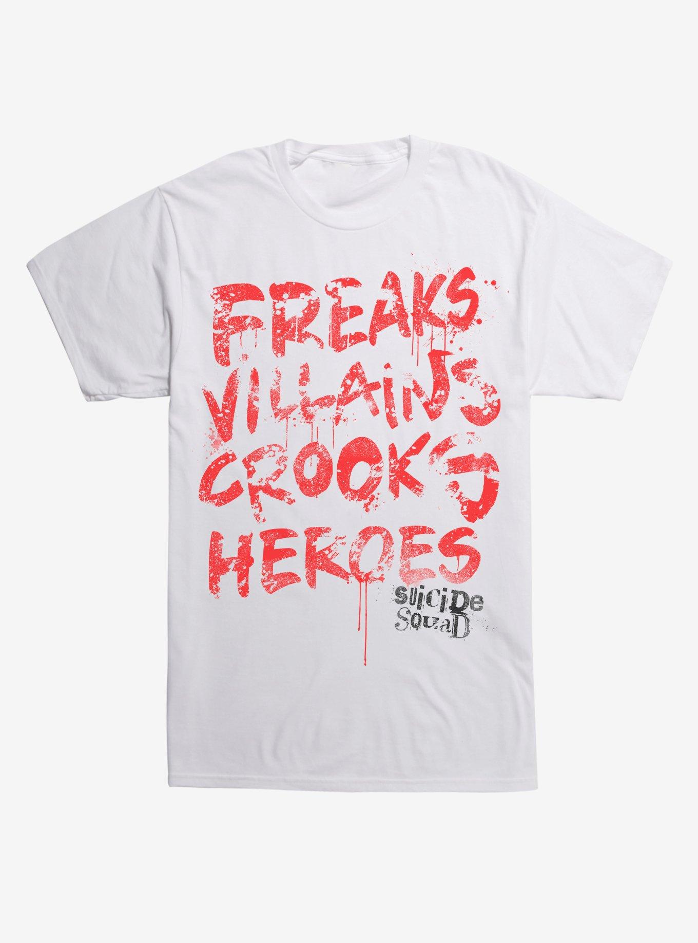 DC Comics Suicide Squad Freaks Villains Crooks Heroes T-Shirt, , hi-res