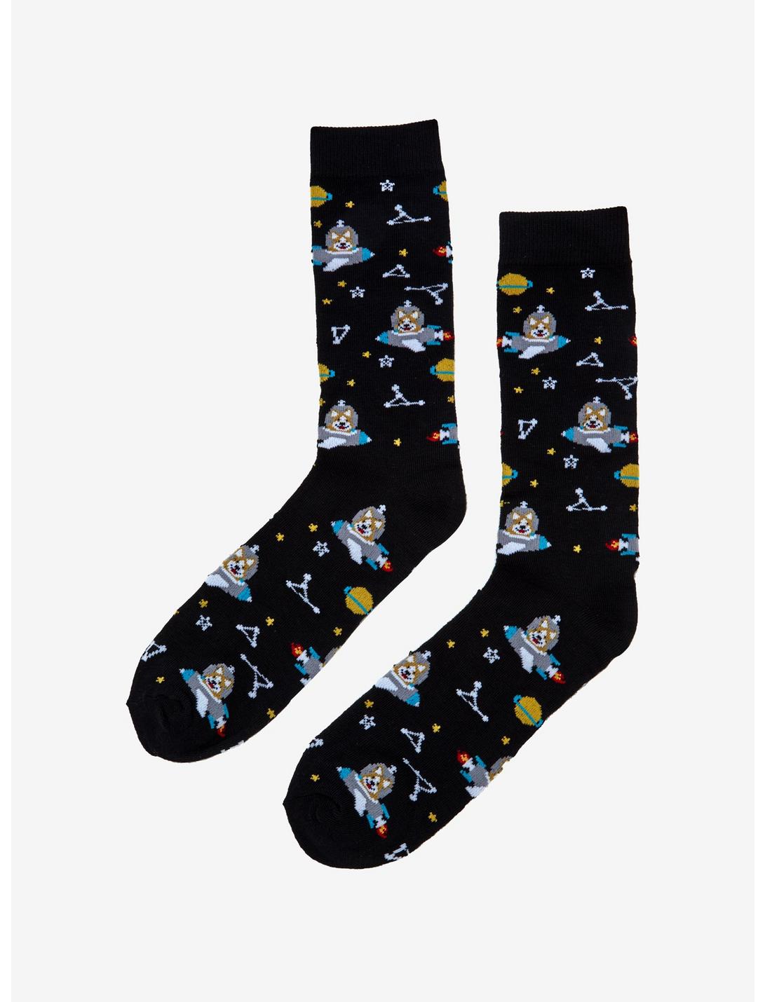 Space Corgi Crew Socks, , hi-res