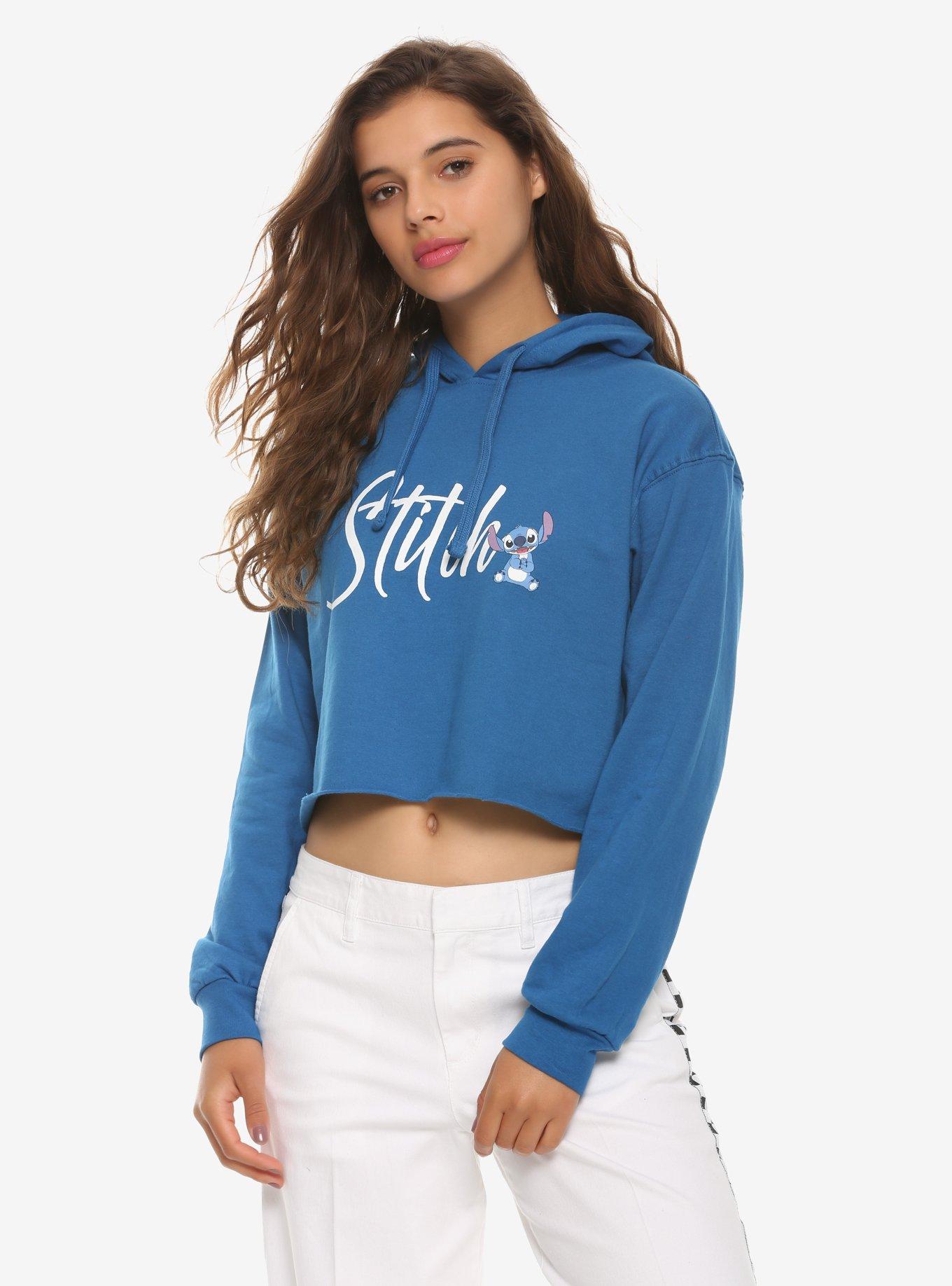 Disney Lilo Stitch Girls Crop Hoodie