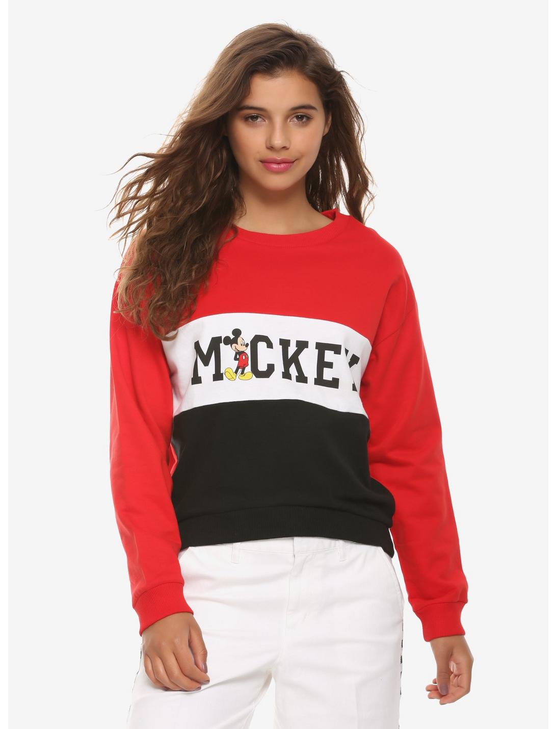 Disney Mickey Mouse Color-Block Girls Sweatshirt, MULTI, hi-res