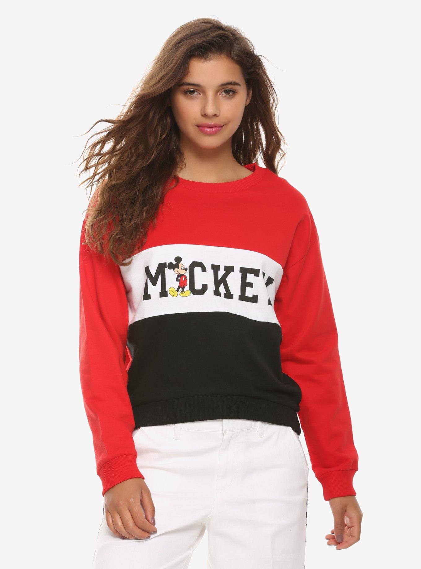 Disney Mickey Mouse Color-Block Girls Sweatshirt, MULTI, hi-res
