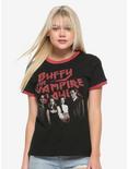 Buffy The Vampire Slayer Scoobies Girls Ringer T-Shirt, RED, hi-res