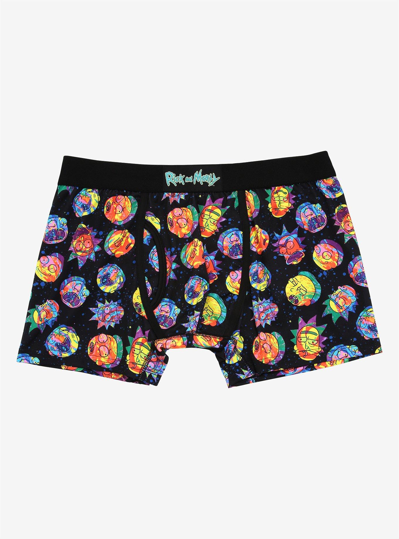 Rick and Morty Colorful Faces Boxer Briefs - BoxLunch Exclusive | BoxLunch