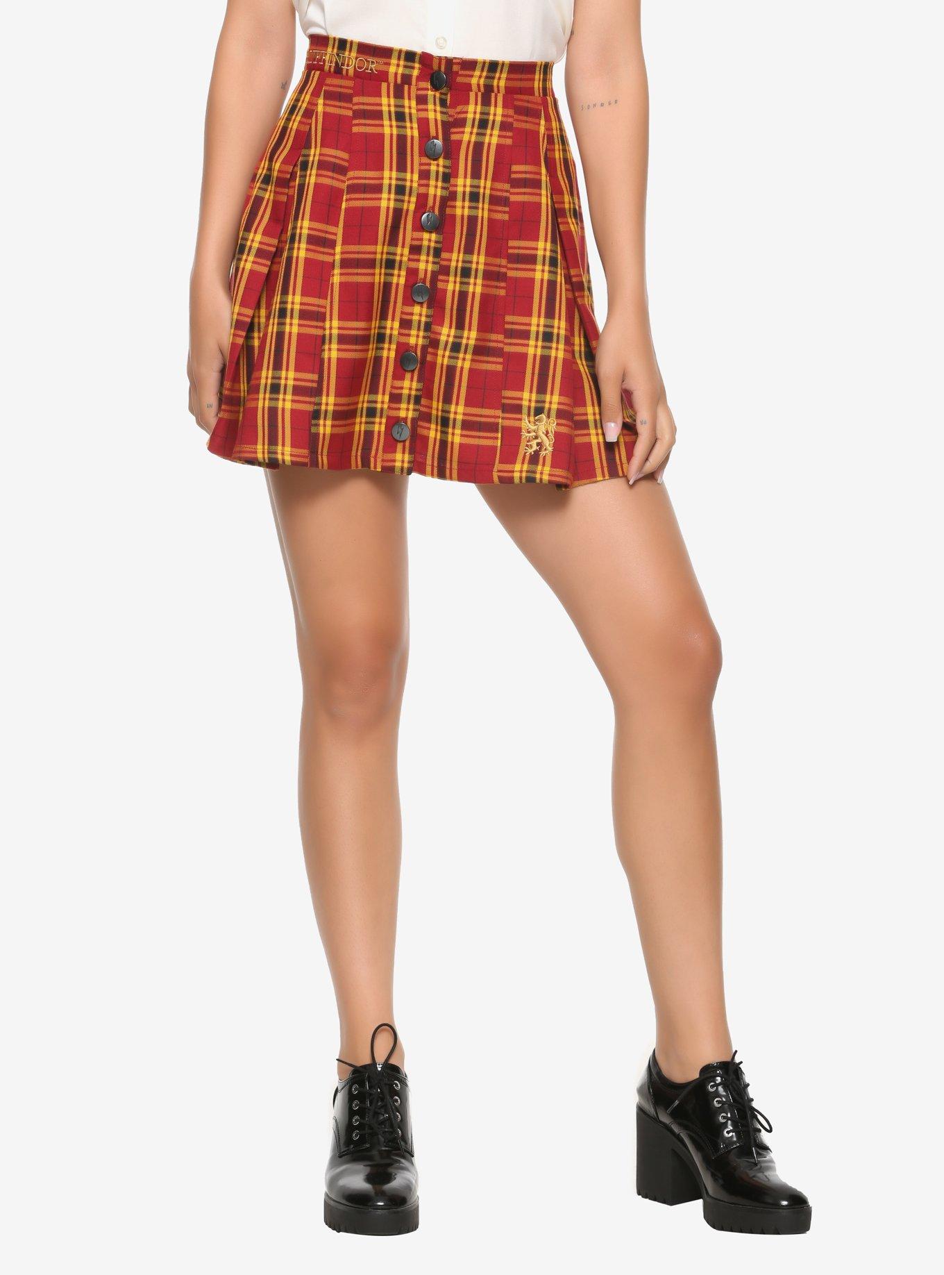 Harry Potter Gryffindor Pleated Plaid Skirt Hot Topic