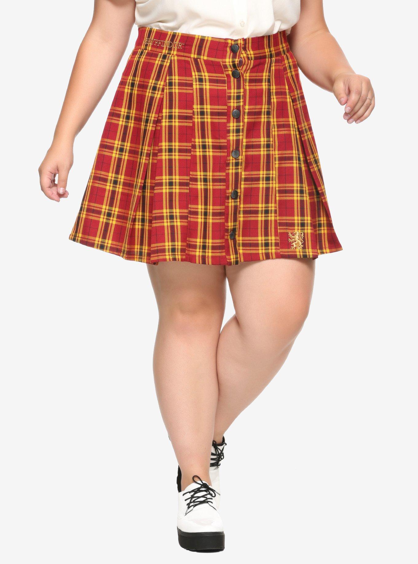 Harry Potter Gryffindor Pleated Plaid Skirt Plus Size Hot Topic
