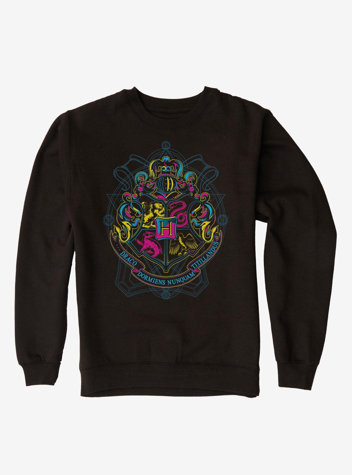 Harry Potter Bright Hogwarts Logo Sweatshirt, BLACK, hi-res