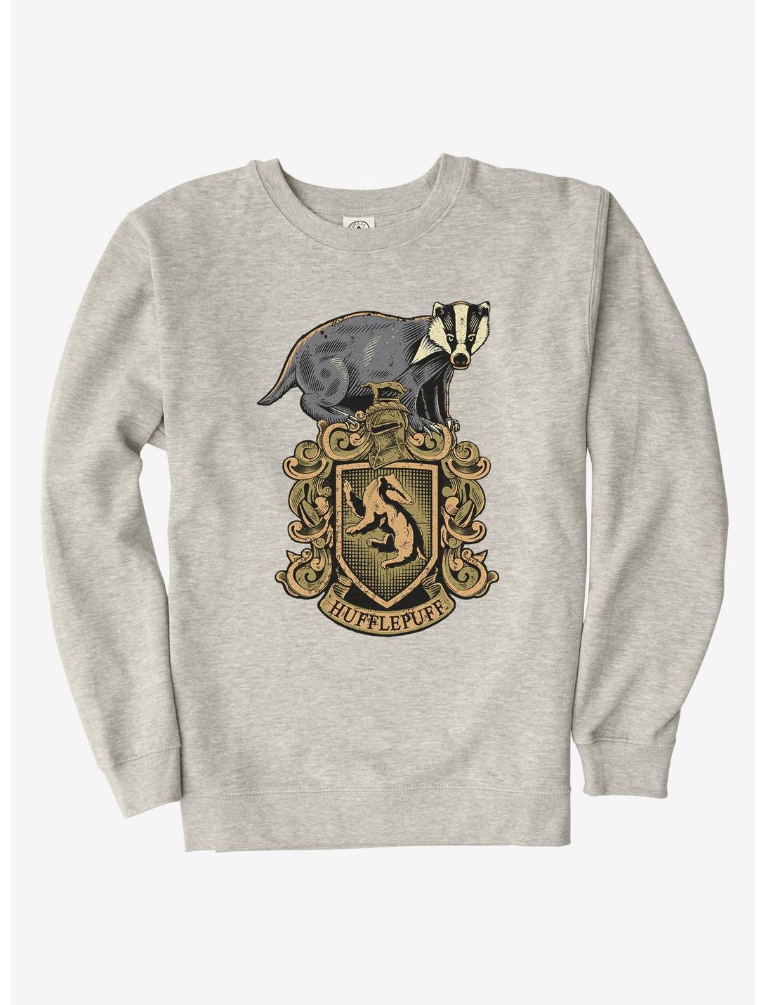 Harry Potter Hufflepuff Logo Sweatshirt, OATMEAL HEATHER, hi-res