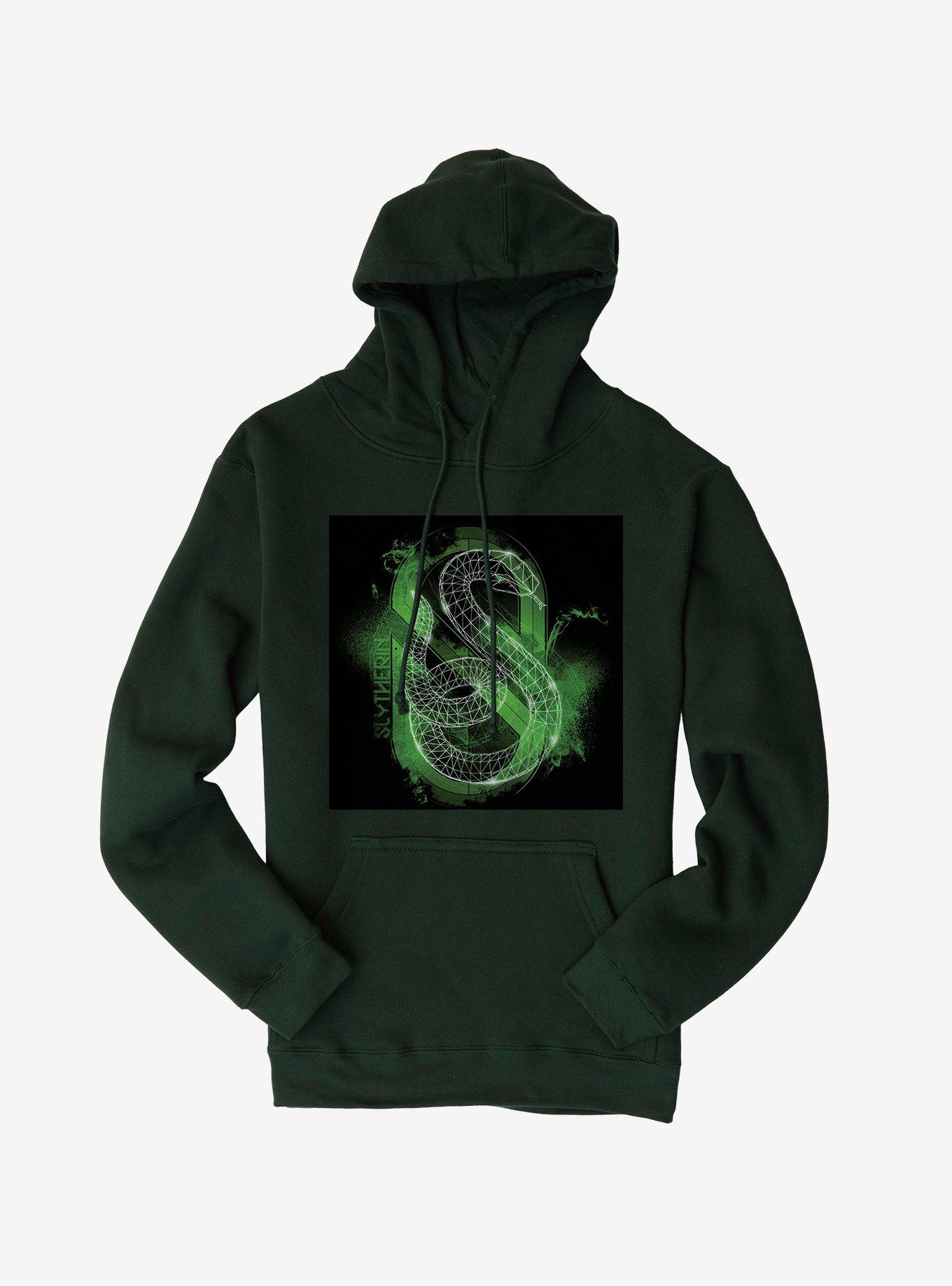 Harry Potter Slytherin Logo Outline Forest Green Hoodie, , hi-res