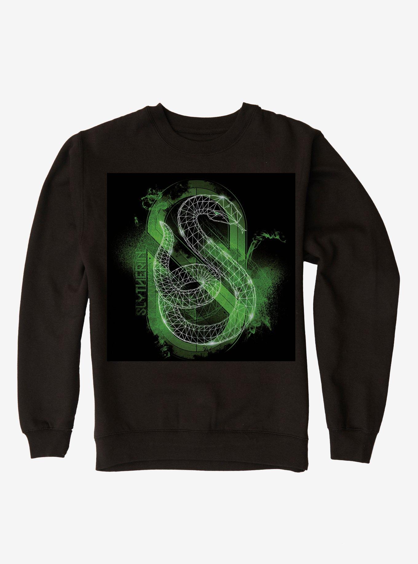 Harry Potter Slytherin Logo Outline Black Sweatshirt
