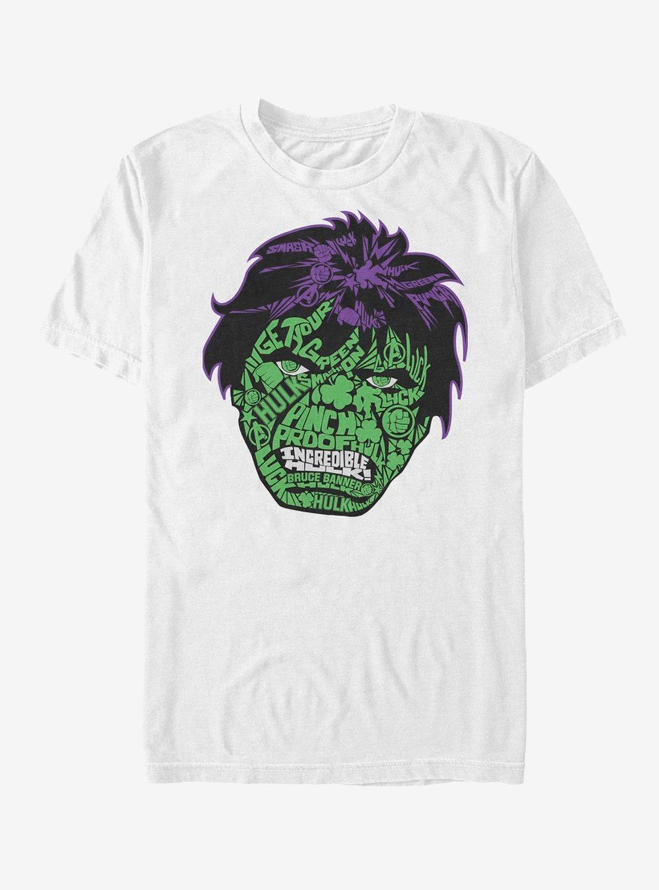 Marvel Hulk Luck Icons Face T-Shirt, WHITE, hi-res