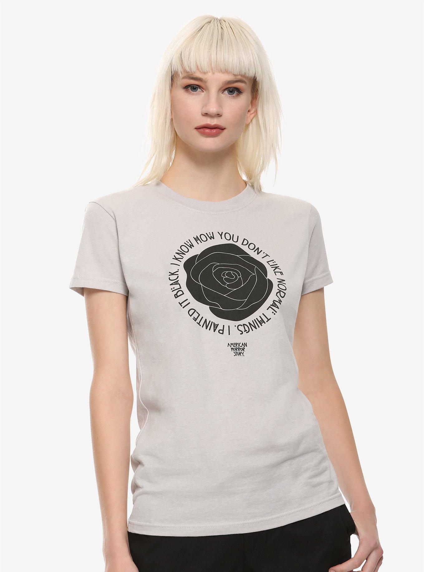 American Horror Story Painted Black Rose Girls T-Shirt, BLACK, hi-res