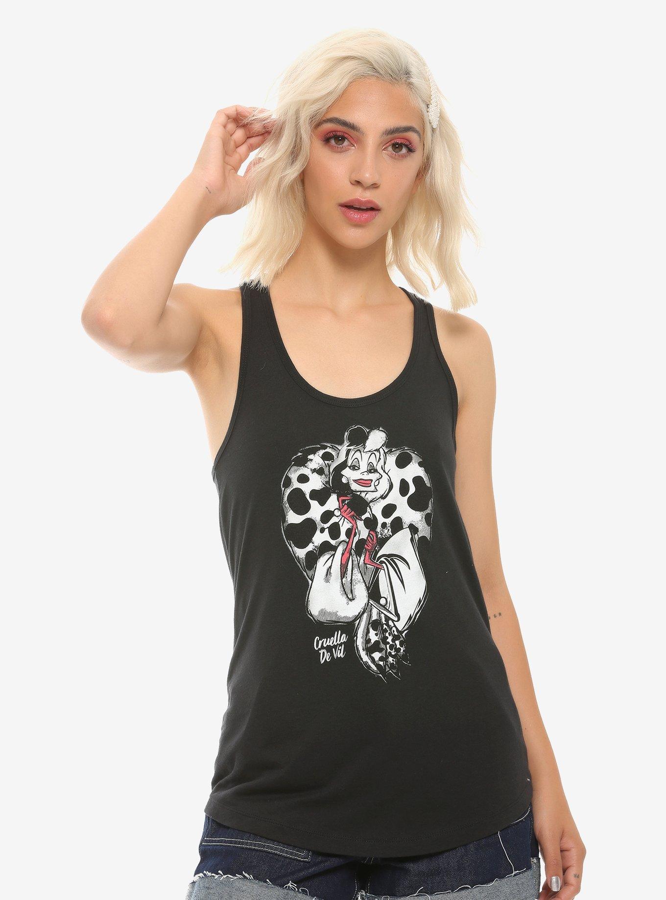 Disney 101 Dalmatians Cruella Sketch Girls Tank Top, WHITE, hi-res