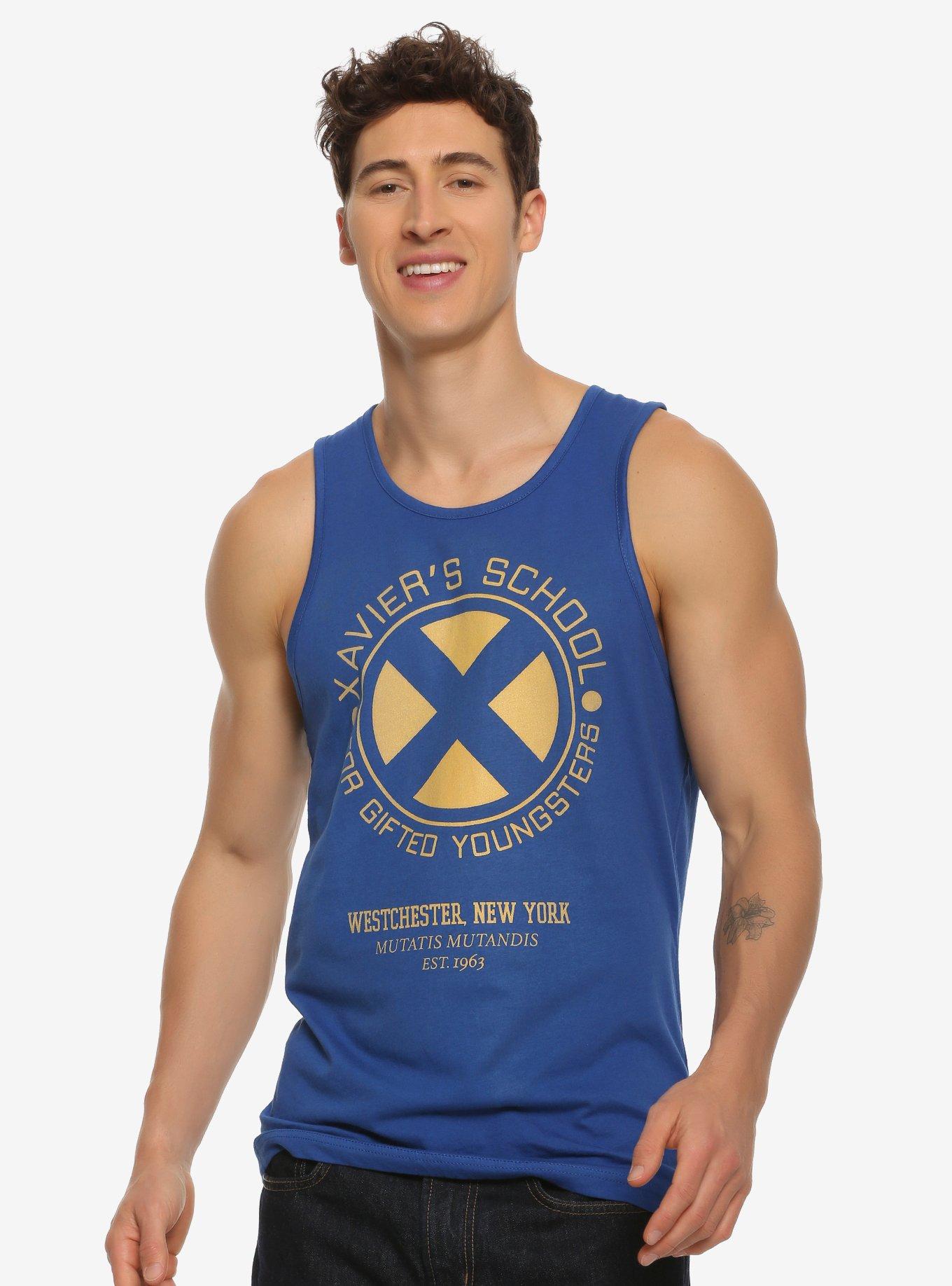 Marvel X-Men Xaviers School Tank Top - BoxLunch Exclusive, BLUE, hi-res
