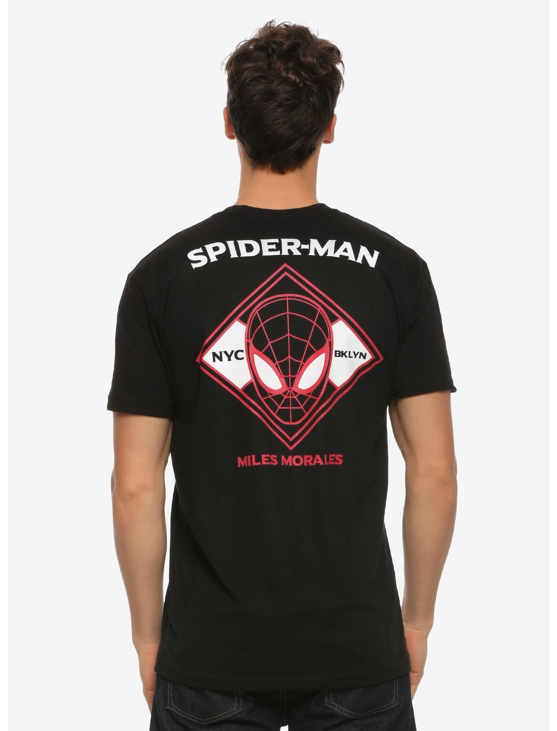 Marvel Spider-Man: Into the Spider-Verse Miles Morales Diamond T-Shirt - BoxLunch Exclusive, BLACK, hi-res