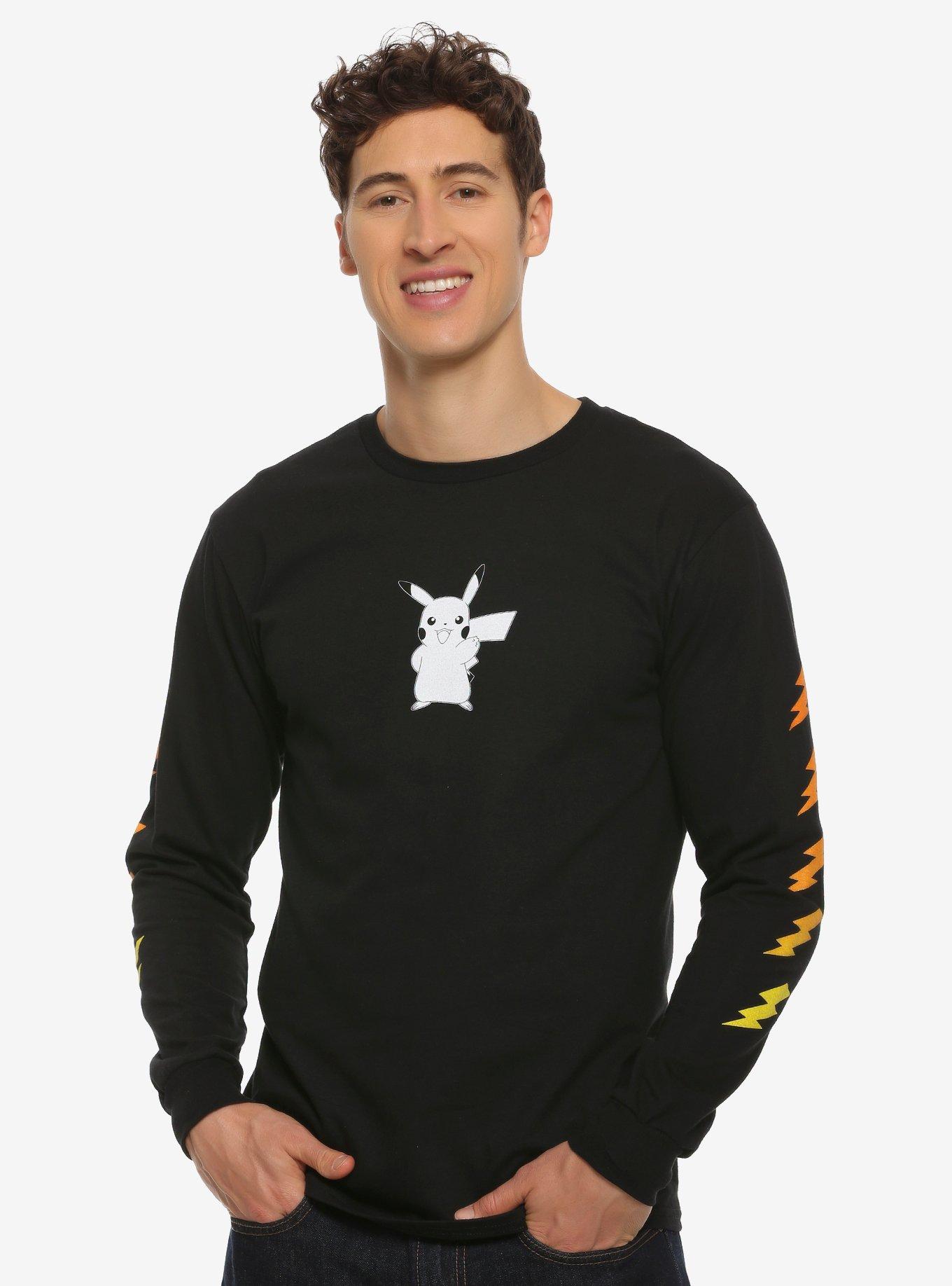 Pokemon Pikachu Lightning Bolt Long Sleeve T-Shirt - BoxLunch Exclusive, BLACK, hi-res