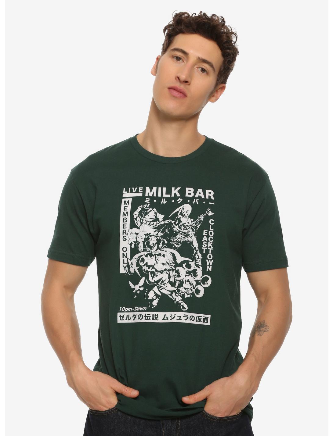 Nintendo The Legend of Zelda Milk Bar Band T-Shirt - BoxLunch Exclusive, GREEN, hi-res