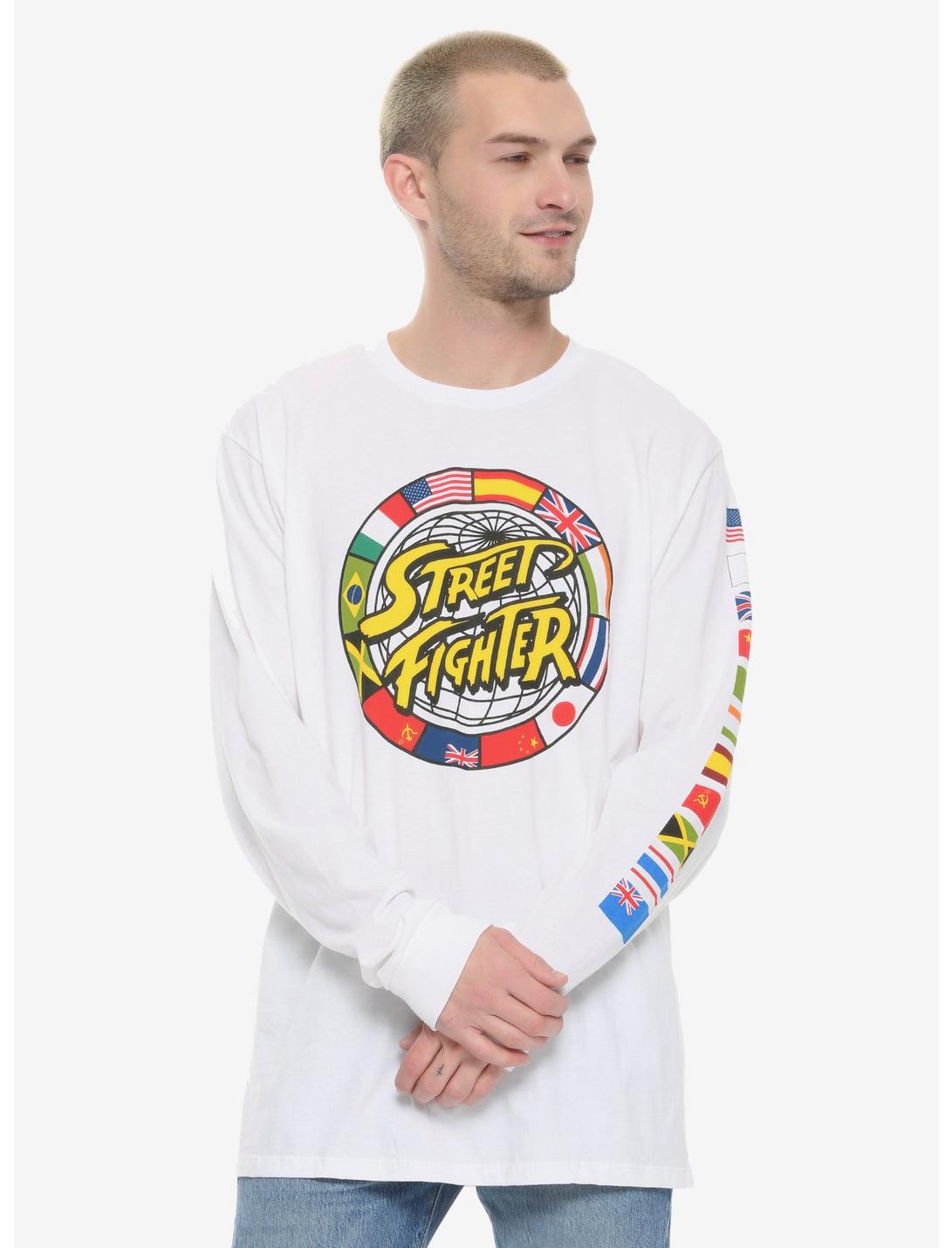 Street Fighter Flags Long Sleeve T-Shirt, WHITE, hi-res