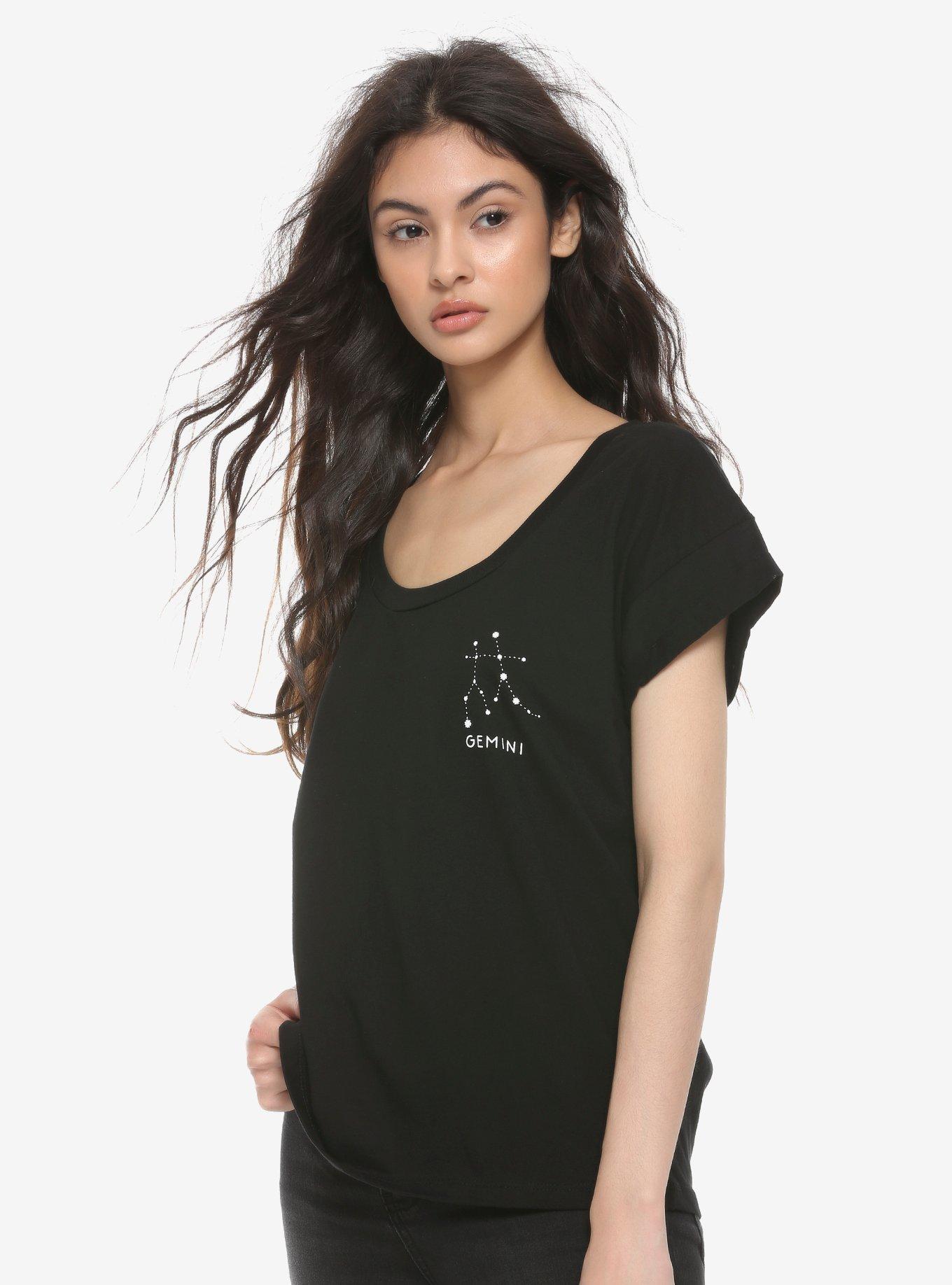 Gemini Zodiac Girls T-Shirt, BLACK, hi-res