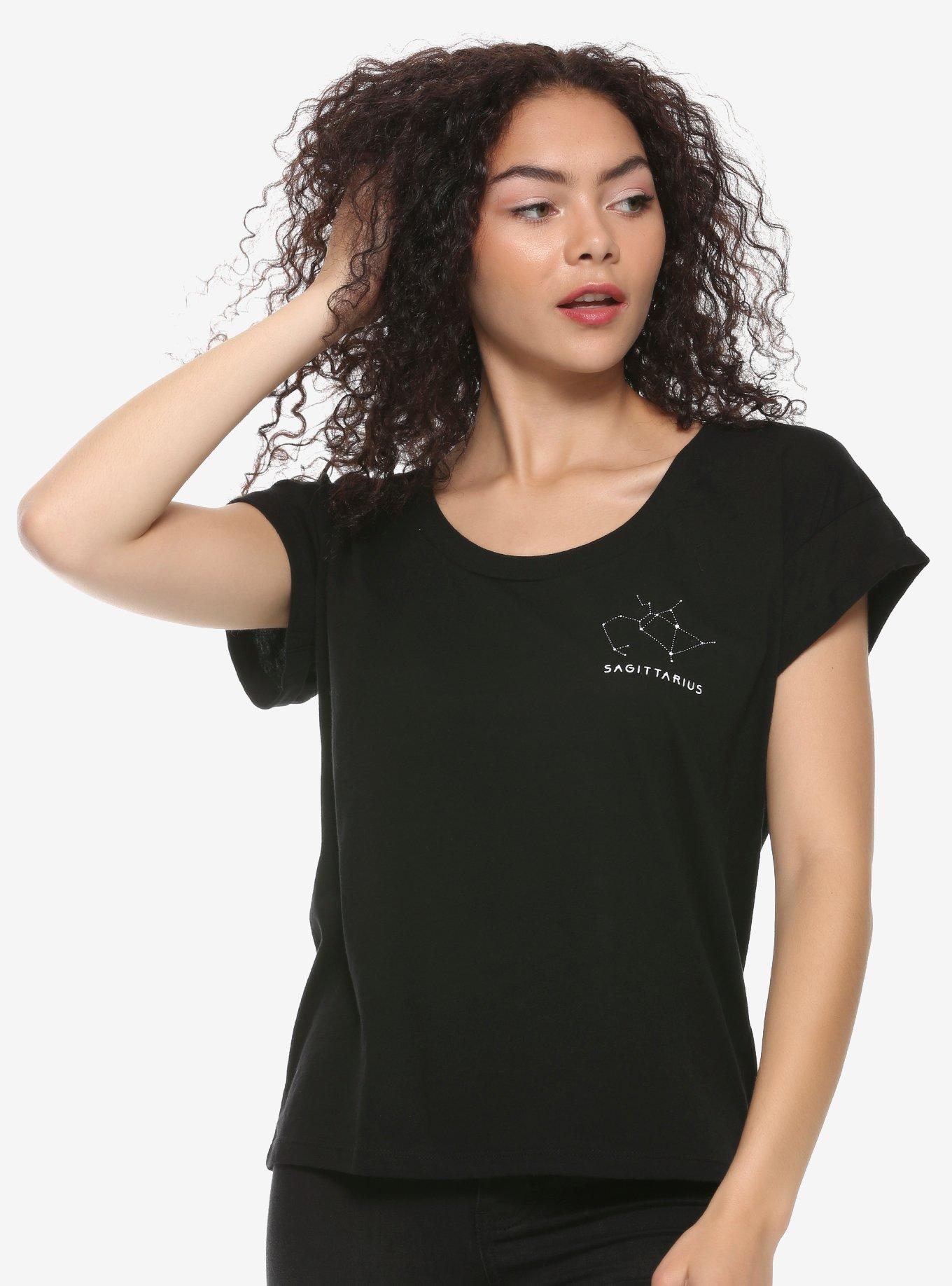 Sagittarius Zodiac Girls T-Shirt, BLACK, hi-res
