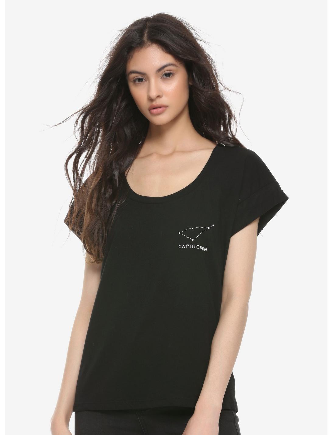 Capricorn Zodiac Girls T-Shirt, BLACK, hi-res