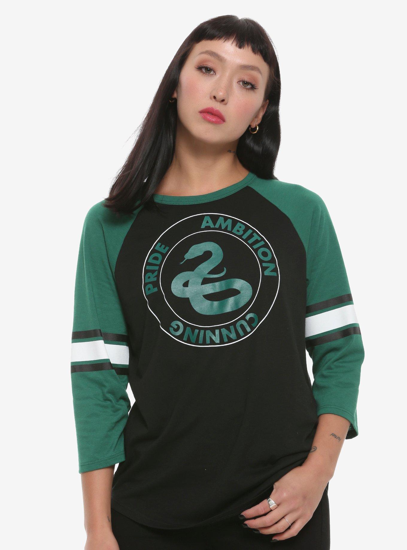 Harry Potter Slytherin Girls Athletic Raglan | Hot Topic
