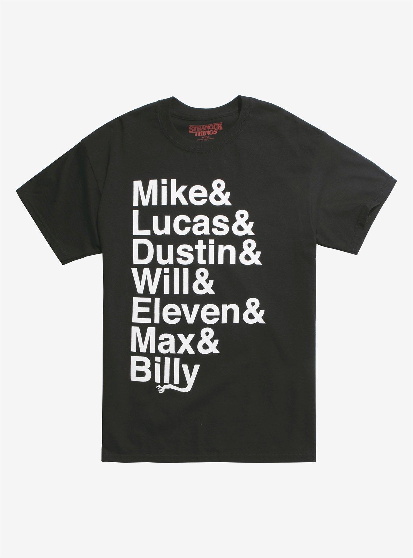 Stranger Things Name List T-Shirt, WHITE, hi-res