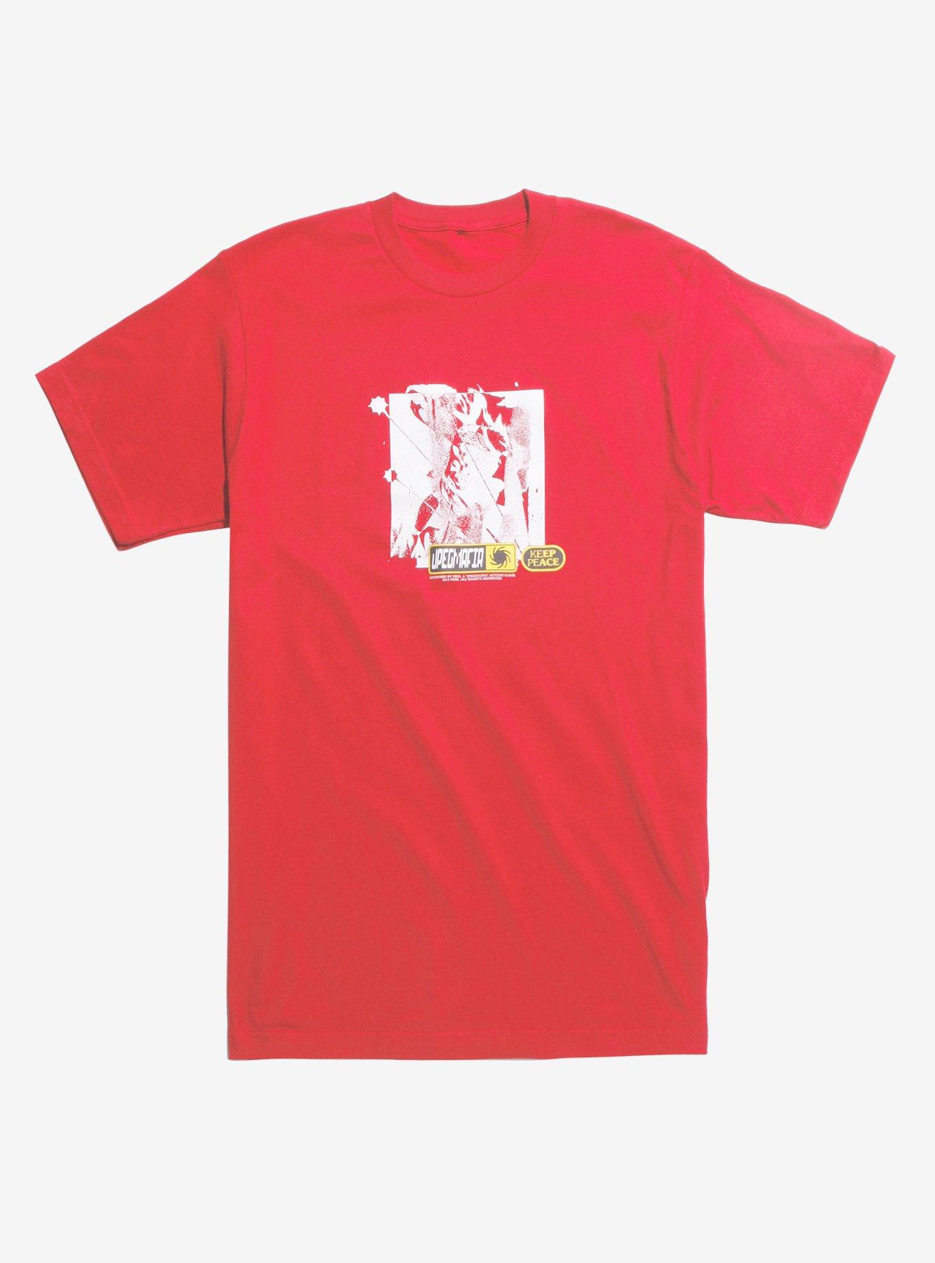 JPEGMAFIA Keep Peace Red T-Shirt, RED, hi-res