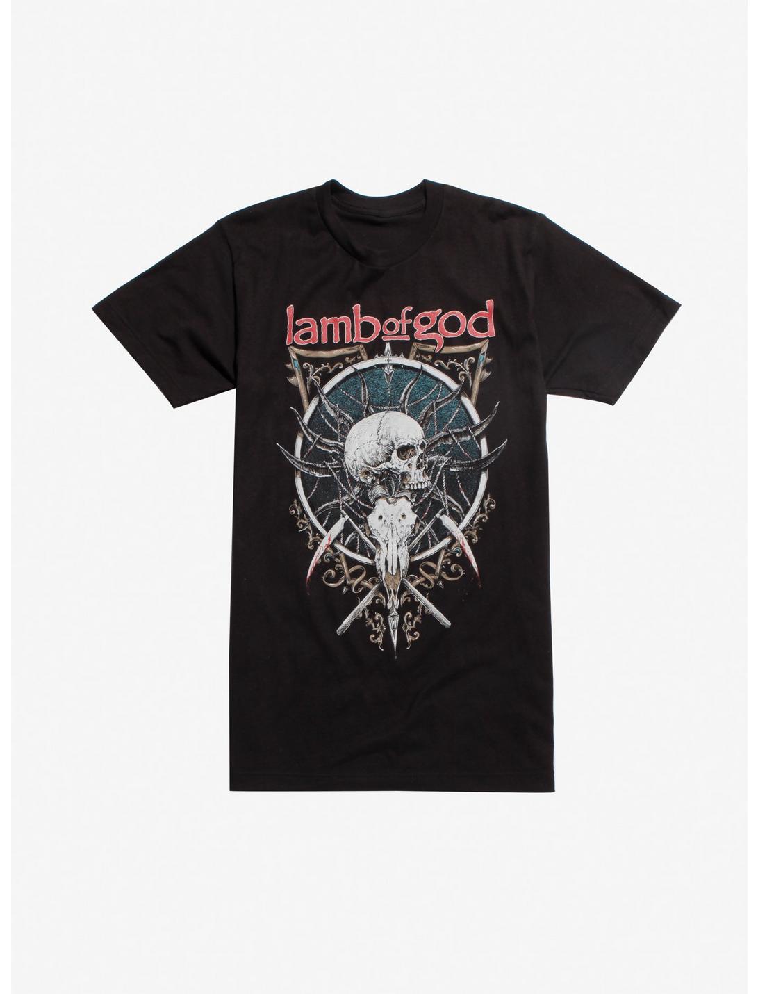 Lamb Of God Skulls Logo T-Shirt, BLACK, hi-res