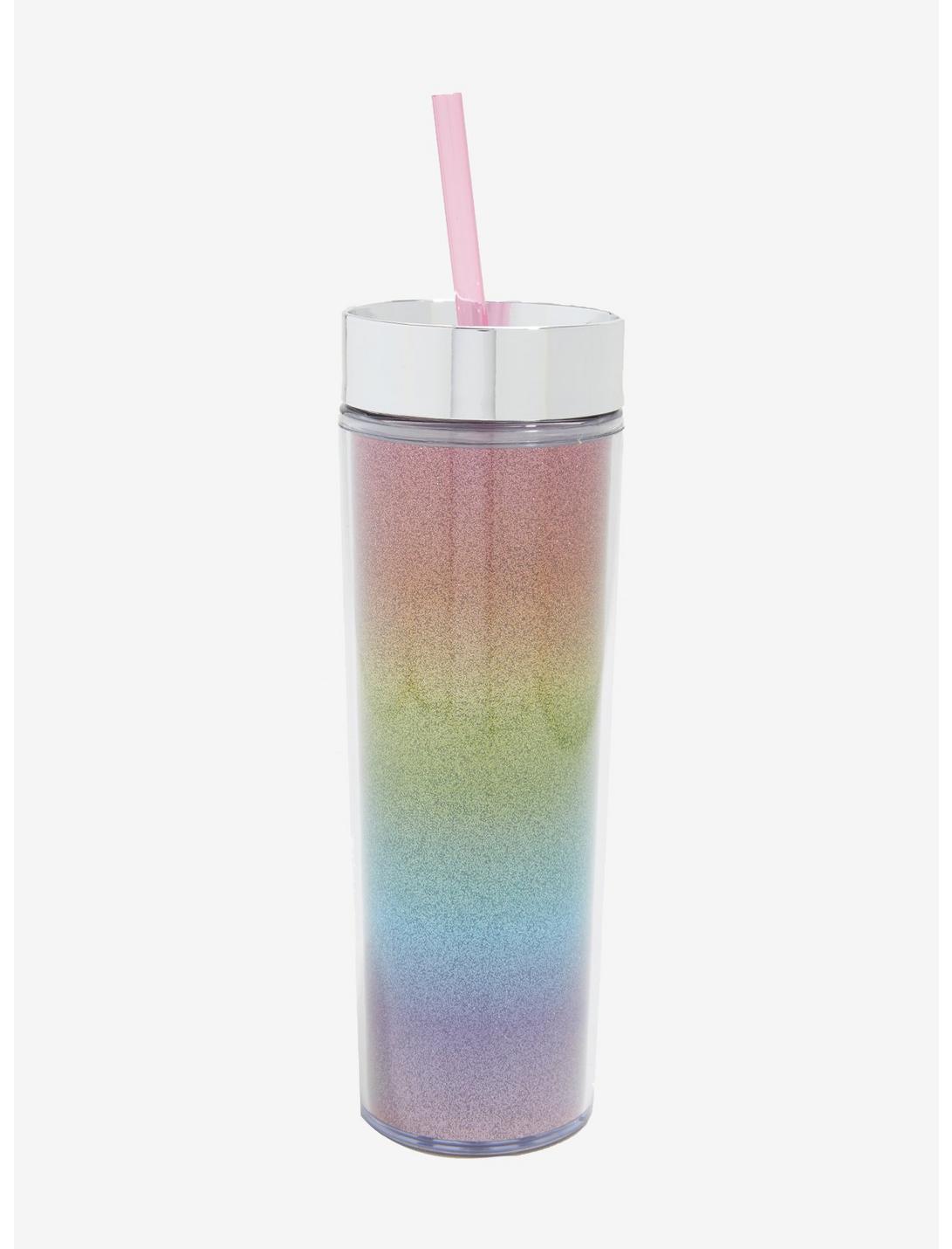 Rainbow Glitter Water Bottle - BoxLunch Exclusive, , hi-res