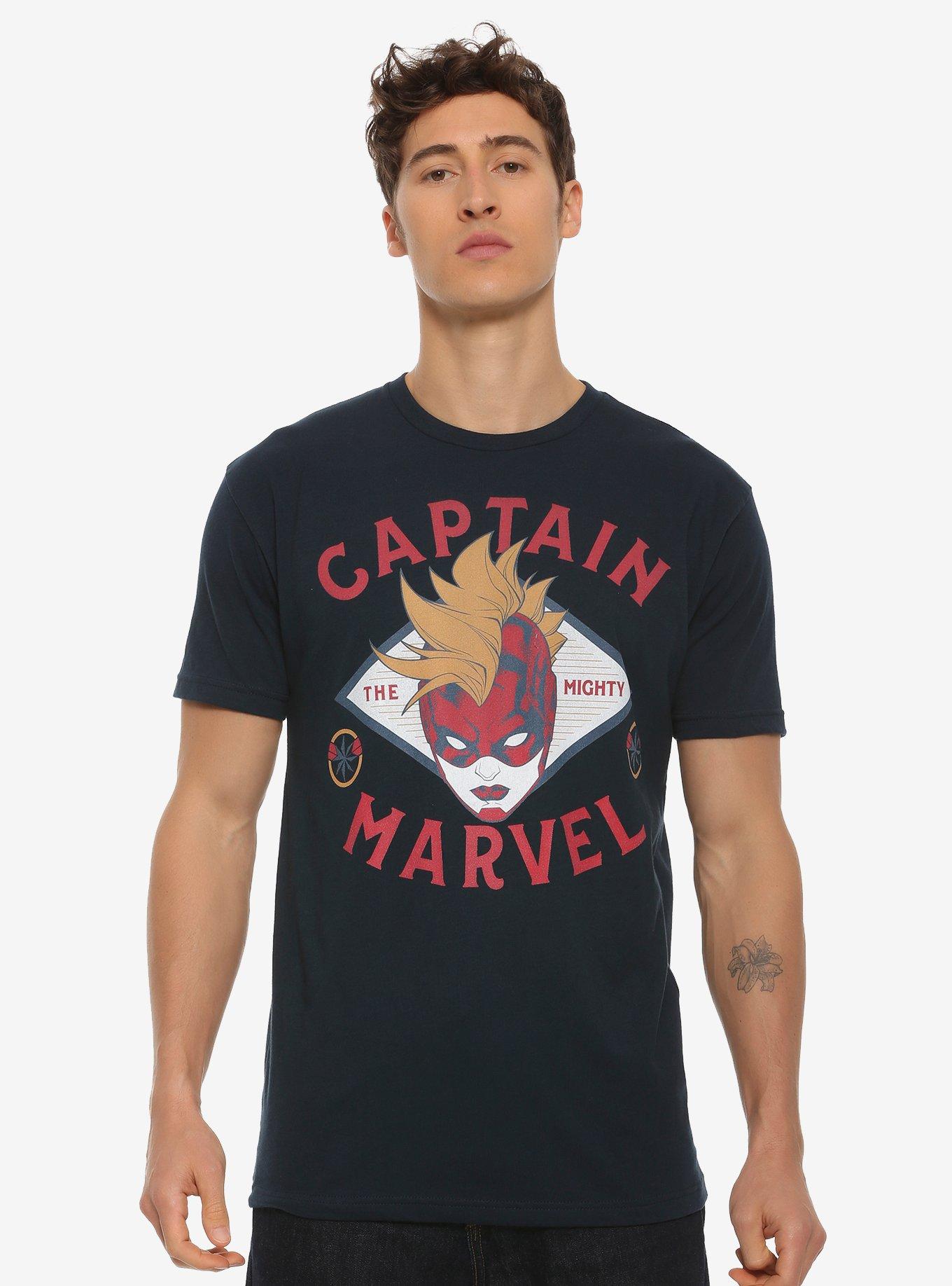 Marvel Captain Marvel Mighty T-Shirt - BoxLunch Exclusive, BLACK, hi-res