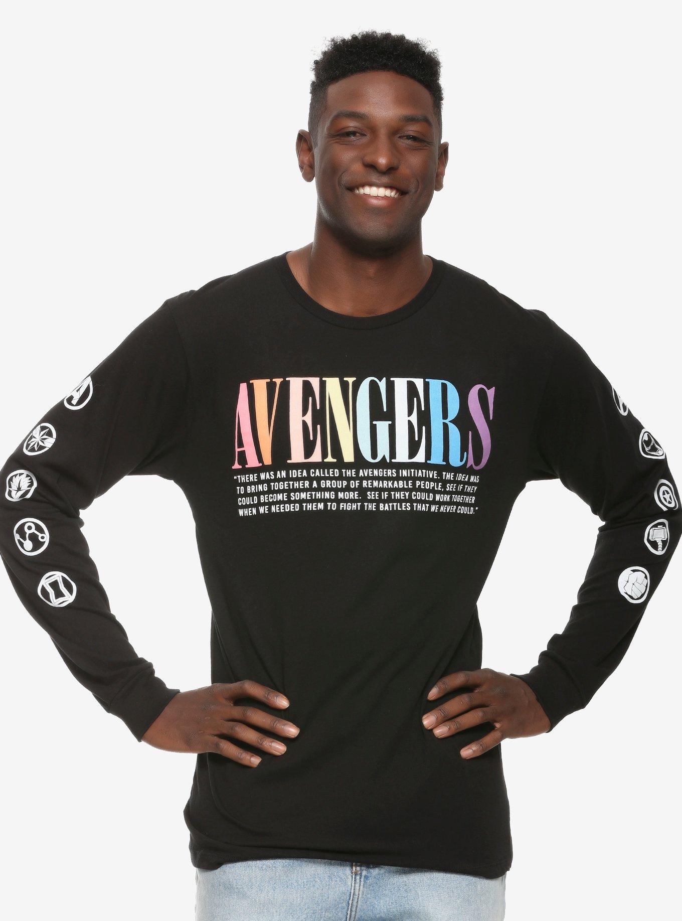 Marvel Avengers Initiative Long Sleeve T-Shirt - BoxLunch Exclusive, BLACK, hi-res