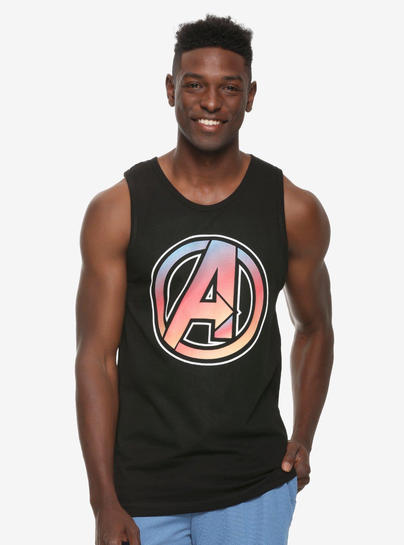 Marvel Avengers Ombre Logo Tank Top - BoxLunch Exclusive, BLACK, hi-res