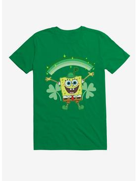 SpongeBob SquarePants St. Patrick's Day Shamrocks Black T-Shirt, KELLY GREEN, hi-res