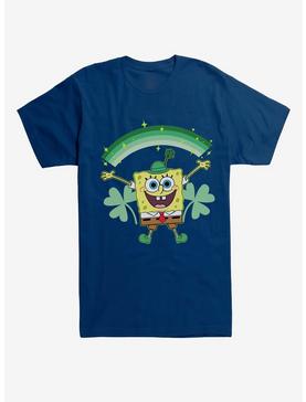 SpongeBob SquarePants St. Patrick's Day Shamrocks Black T-Shirt, NAVY, hi-res