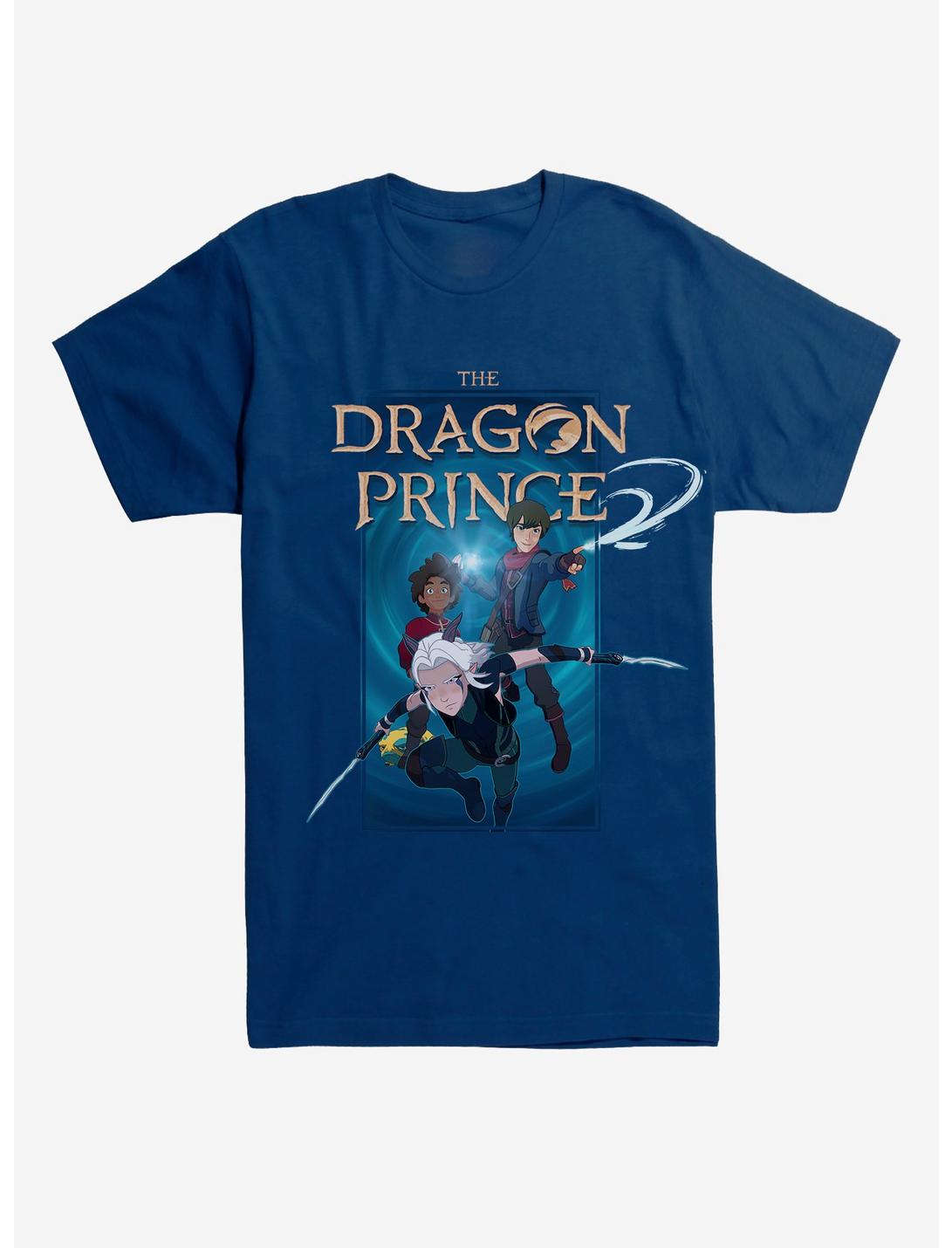 The Dragon Prince Our Heroes Poster Black T-Shirt, NAVY, hi-res