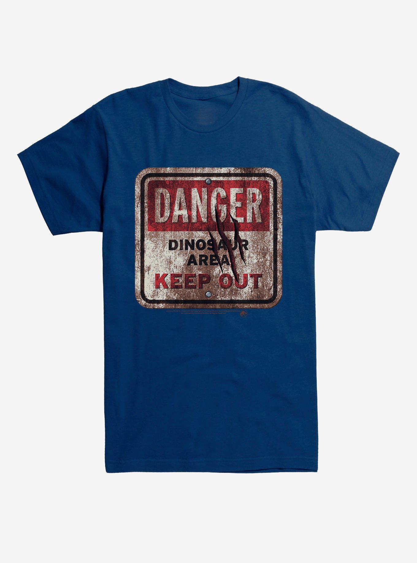 Jurassic Park Danger Keep Out T-Shirt, NAVY, hi-res