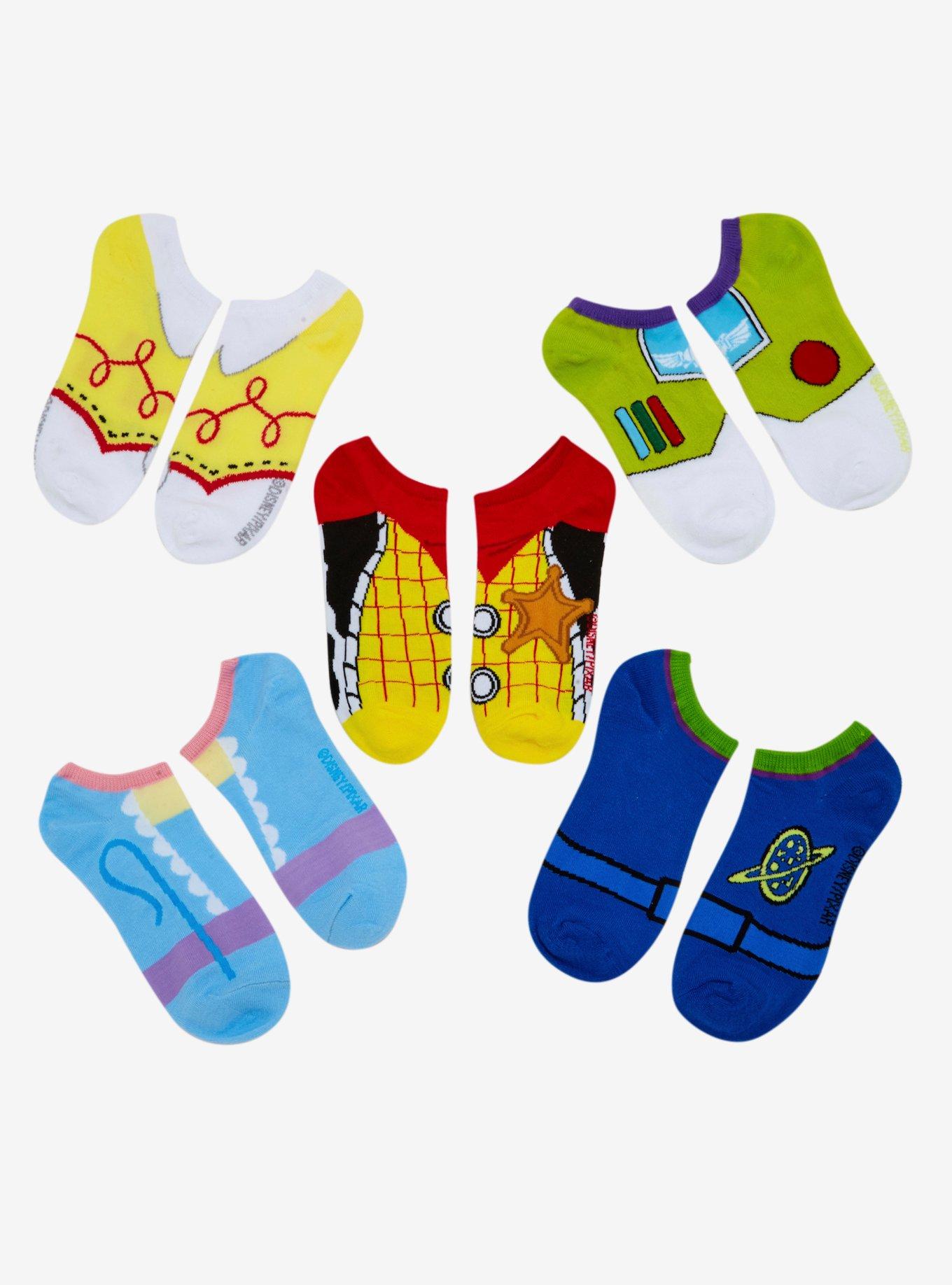 Disney Pixar Toy Story Characters No-Show Socks 5 Pair, , hi-res