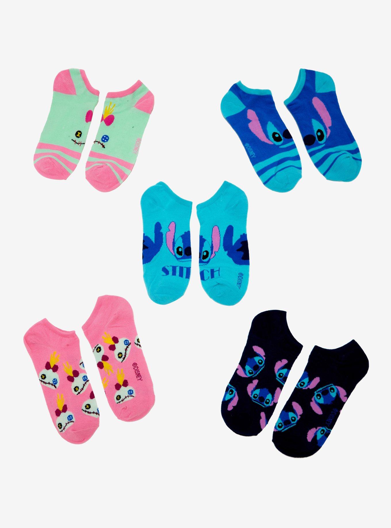 Disney Lilo & Stitch Scrump & Stitch No-Show Socks 5 Pair, , hi-res