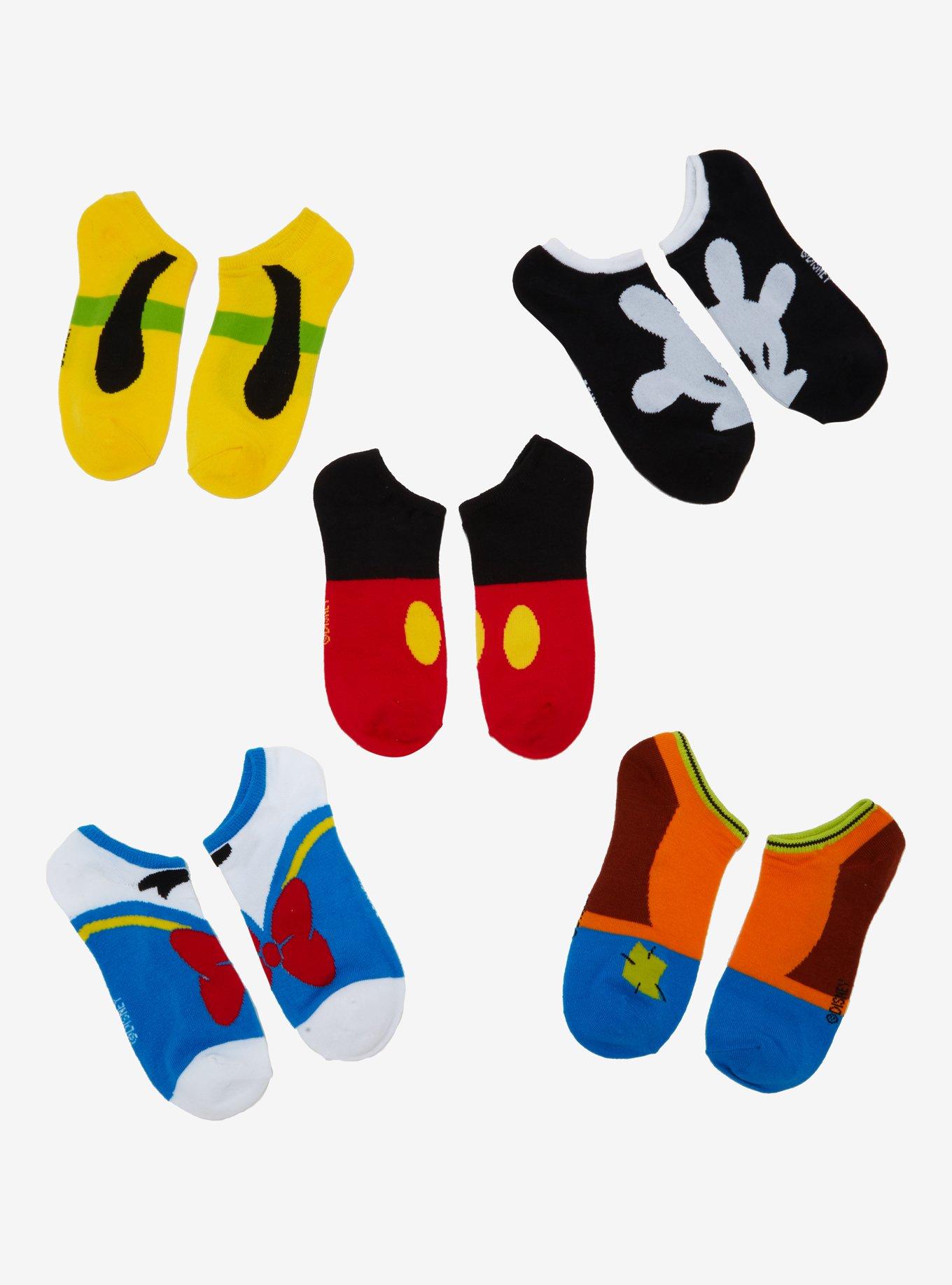 Disney Classic Characters No-Show Socks 5 Pair, , hi-res