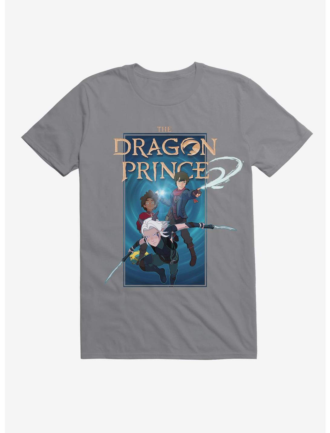 The Dragon Prince Our Heroes Poster Black T-Shirt, STORM GREY, hi-res