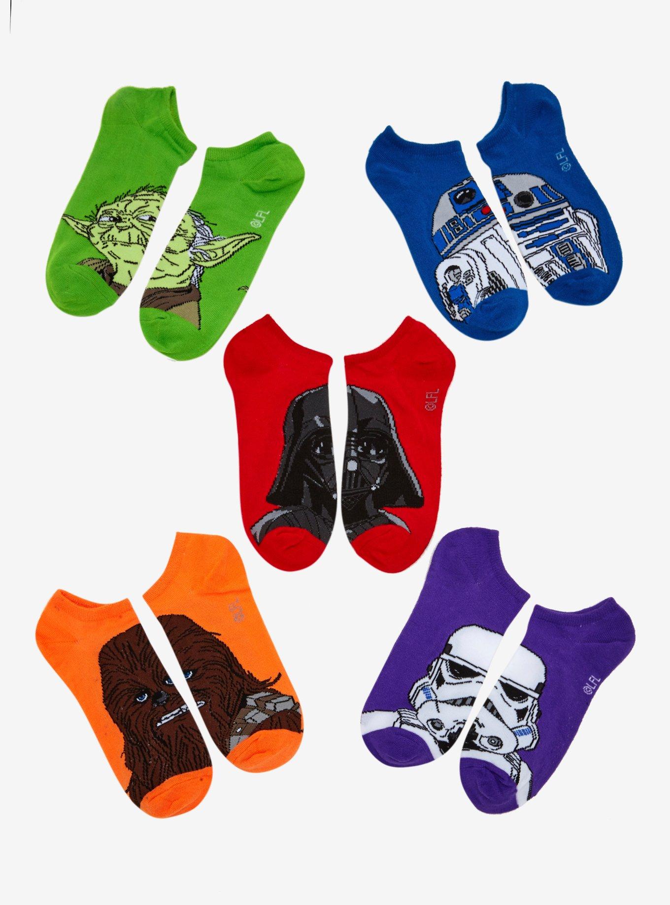 Star Wars Characters No-Show Socks 5 Pair, , hi-res